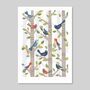 'Dawn Chorus' Birds A4 Print, thumbnail 3 of 6