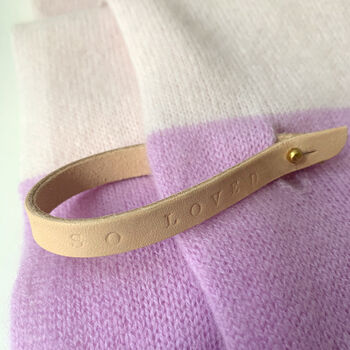 Cashmere Wrap With Personalised Leather Band, 11 of 12