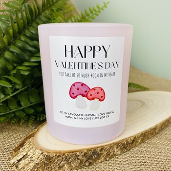 Personalised Fun Mushroom Valentines Candle Gift, 3 of 11