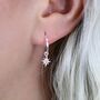 Sterling Silver Star Charm Hoop Earrings, thumbnail 4 of 8