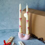 Pink Bow Painted Candles And U Pink Holder Gift Set, thumbnail 2 of 6