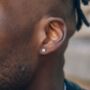 Gold Micro 925 Silver Moissanite Diamond Stud Earring For Men, thumbnail 7 of 10