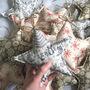 'Family Christmas Message' Oak Fabric Star Decoration, thumbnail 3 of 8
