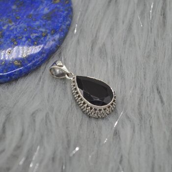 Red Garnet Teardrop Pendant: Sterling Silver, 3 of 9