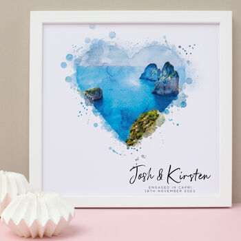 Personalised Watercolour Engagement Framed Print, 7 of 10