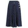 Isabelle Skirt In Navy Polka Vintage 1940s Style, thumbnail 1 of 2