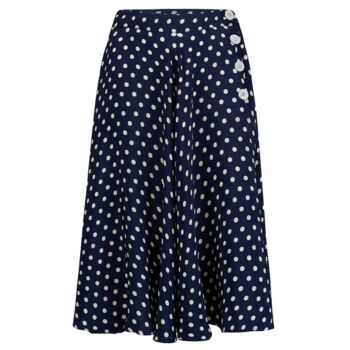 Isabelle Skirt In Navy Polka Vintage 1940s Style, 2 of 2