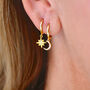 Gold Cz Moon And Star Huggie Hoop Earrings, thumbnail 1 of 7