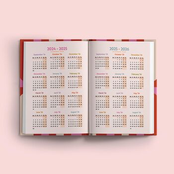 2024 2025 Academic Diary A5 Hardcover | Pink And Red, 3 of 9