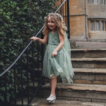 Enchanted Angel Fairy Flower Girl Dress Fern, 11 of 12