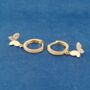 Gold Butterfly Hoop Earrings, thumbnail 5 of 7