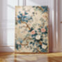 Set Of Two Chinoiserie Golden Floral Bird Art Prints, thumbnail 4 of 4