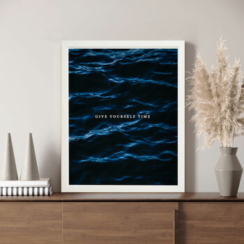 Personalised Quote Print On Deep Blue Ocean Background, 2 of 4