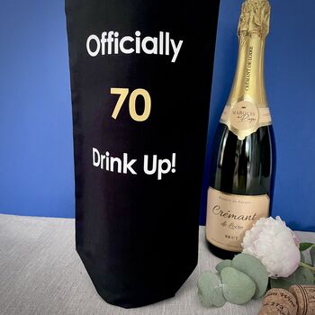 Drink Up Milestone Birthday Cotton Bottle Bag, 3 of 4