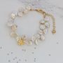 White Keshi Pearl Bracelet With Good Luck Charm, thumbnail 6 of 12