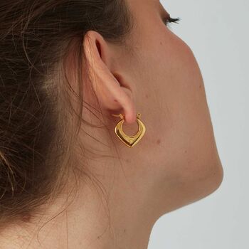 Women's Pointed Hoop Earrings, 2 of 5