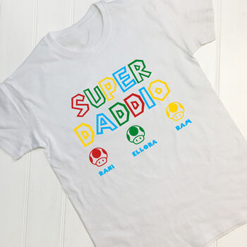 Personalised Super Daddio Dad T Shirt, 3 of 10