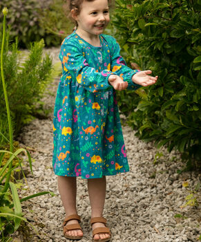 Dinosaur Dress For Girls | Certified Organic Cotton, 5 of 10