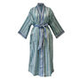 Cotton Block Print Kimono Turquoise And Blue Fish, thumbnail 1 of 7