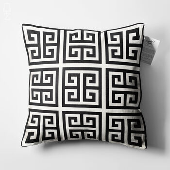 Black Cushion Cover With Geometric Pattern, 5 of 7