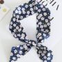 Blue Floral Thin Neck And Hair Tie Scarf, thumbnail 5 of 10