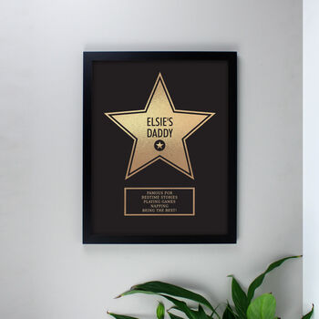 Personalised Walk Of Fame Star Award Black Framed Print, 5 of 6