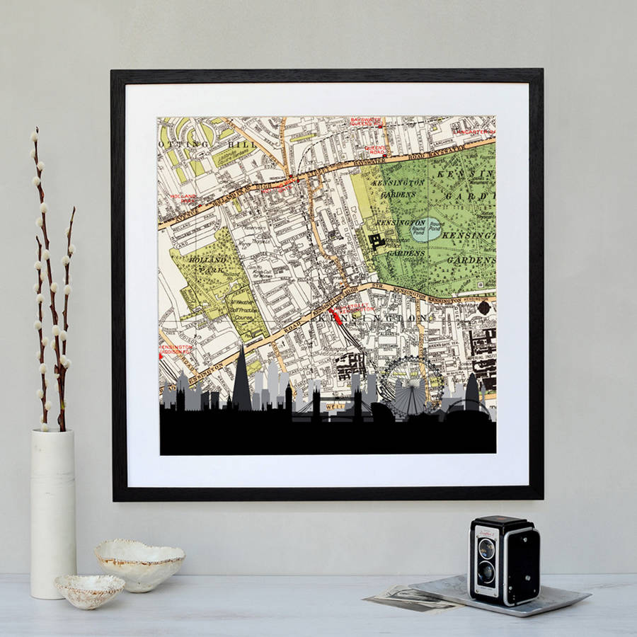 personalised london skyline map by atlas & i | notonthehighstreet.com