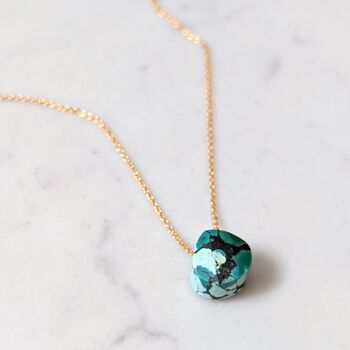 Turquoise Teardrop December Birthstone Necklace, 2 of 7