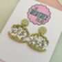 Pearl Clam Glitter Resin Earrings / Pearl And Glitter Resin Jewellery Iridescent Sea Gift / Beach Wedding Jewellery Nautical Sparkle Accessory / Under The Sea Statement, thumbnail 4 of 5