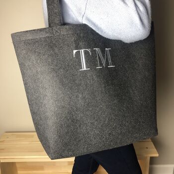 Charcoal Personalised Tote Bag, 2 of 2