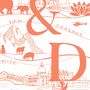 Personalised Couple's Initials Illustrated Travel Print, thumbnail 9 of 12