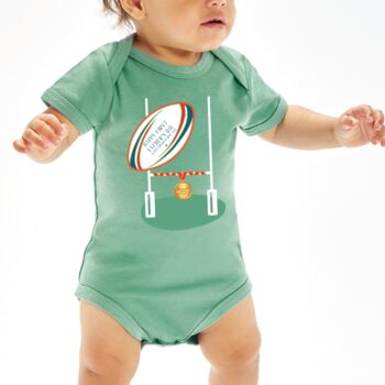 Personalised First Father's Day Rugby Baby Vest, 2 of 6