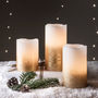 Set Of Three Gold Ombre Wax LED Candles, thumbnail 1 of 3