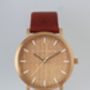 Classic Rose Gold Red Vintage Unisex Wood Watch, thumbnail 5 of 11