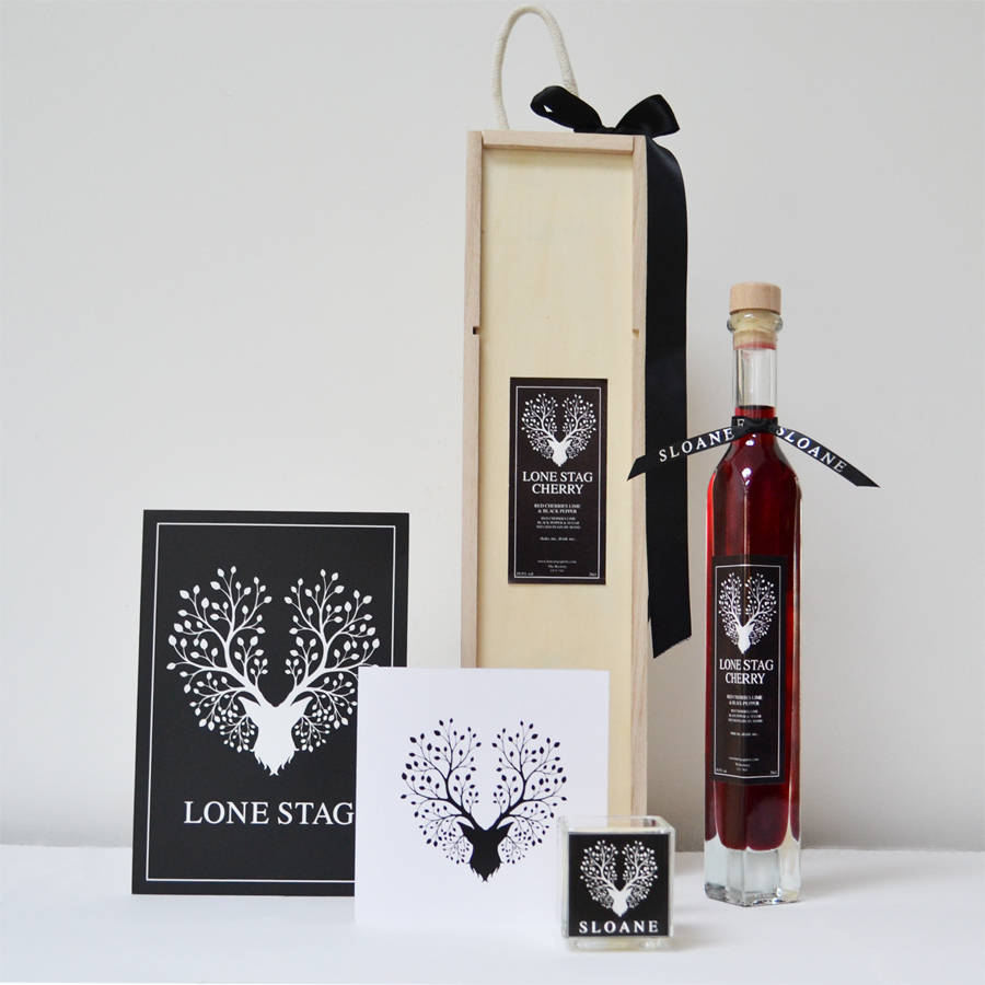 cherry infused gin and candle gift set by sloane home