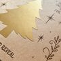 Gold Christmas Tree Scratch Reveal Kraft Card Diy Or Pre Printed Message, thumbnail 5 of 5