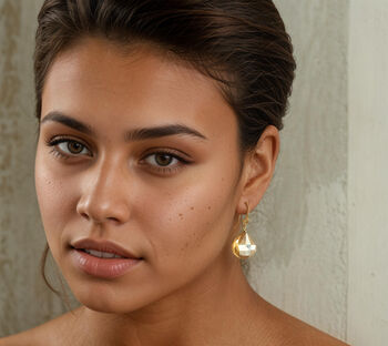 Antique Champagne Amber Drop Earrings, 2 of 10