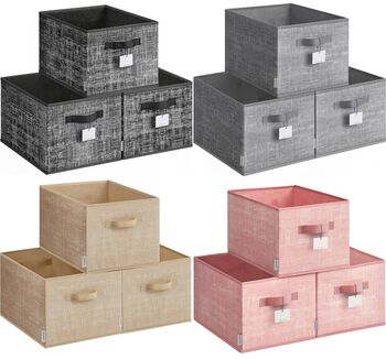 Three Piece Fabric Storage Boxes Set, 5 of 5