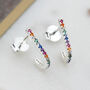 Sterling Silver Rainbow U Stud Earrings, thumbnail 2 of 4