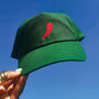 Chilli Embroidered Green Hat, thumbnail 2 of 4