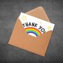 Thank You Sen Card – Rainbow Design For Keyworkers, thumbnail 3 of 8