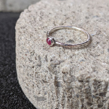 Raw Stone Silver Stacking Ring: Ruby, 5 of 11