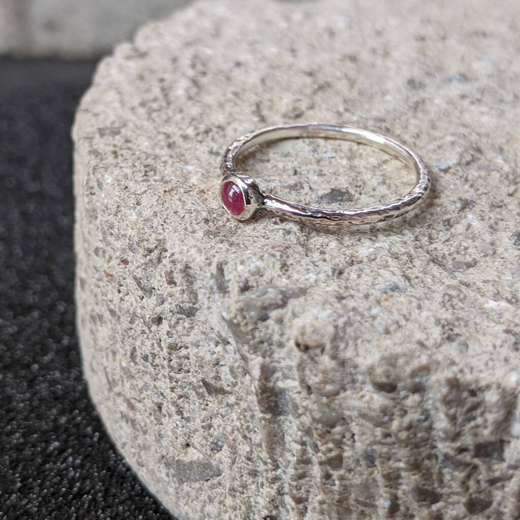 Raw Stone Silver Stacking Ring: Ruby By Lily McCallin ...