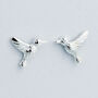 Sterling Silver Hummingbird Stud Earrings, thumbnail 4 of 6