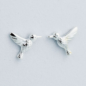 Sterling Silver Hummingbird Stud Earrings, 4 of 6