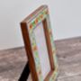 Hand Painted Turquoise Flower Patterned Small Photo Frame, thumbnail 3 of 4