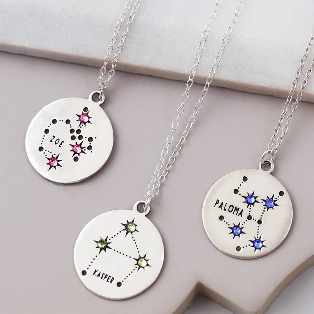 Zodiac Constellation Necklaces Celestial Blooming Lotus Jewelry ...