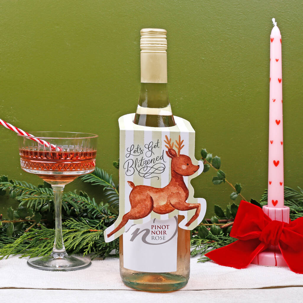 Reindeer Christmas Bottle Gift Tags For Wine And Spirit Presents, 1 of 4