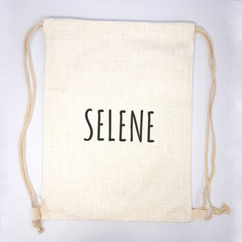 Personalised Linen Drawstring Bag, 2 of 3