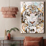 Textured Grunge Tiger Gold White Art Print, thumbnail 1 of 6